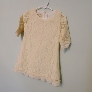 April Girl cream lace little girls dress